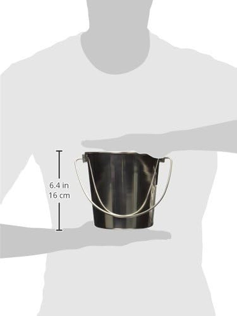 Proselect Stainless Steel Flat Sided Pails — Durable Pails for Fences, Cages, Crates, or Kennels - 6", 2-Quart
