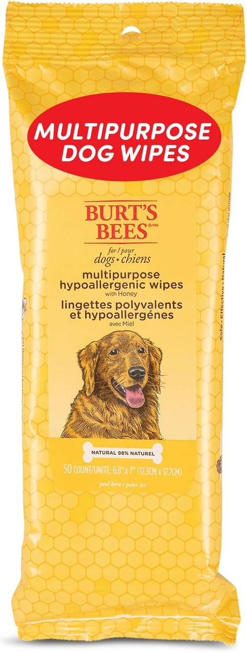 Honey Multipurpose Dog Grooming Wipes, Gentle Hypoallergenic Spot Cleaning Sheets, Ph Balanced Natural Origin Formula for Paws, Face and Butt, 50 Count | Honey Formula, Hypoallergenic Spot-Cleaning, Ph Balanced, Paws Face and Butt