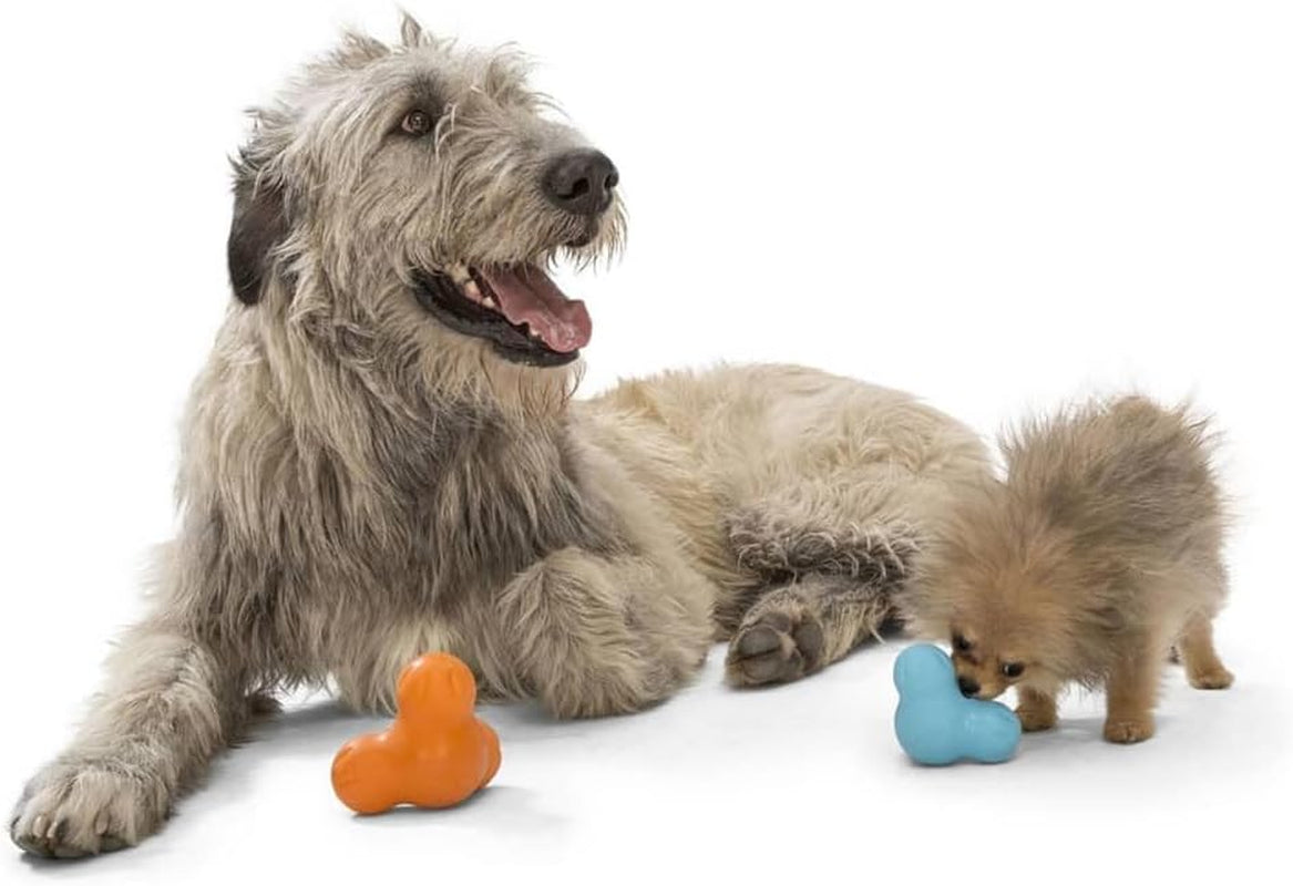 Zogoflex Tux Treat Dispensing Dog Chew Toy – Interactive Chewing Toy for Dogs – Dog Games for Aggressive Chewers, Fetch, Catch – Holds Kibble, Treats, Small 4", Aqua Blue