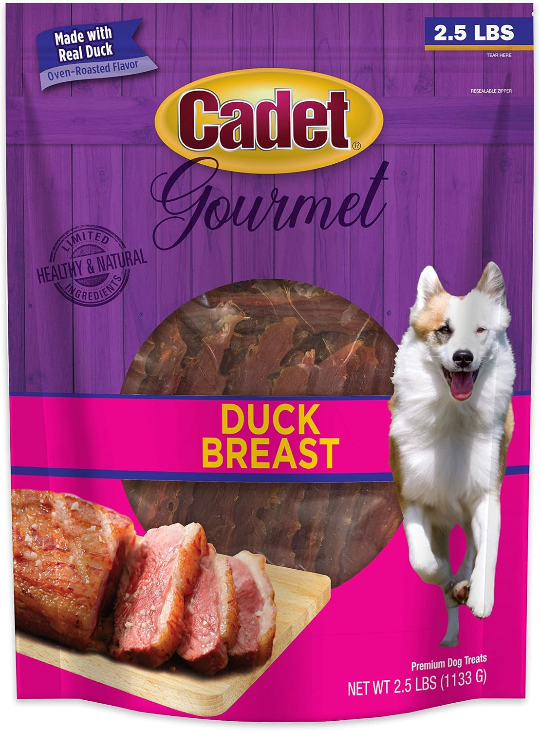 Gourmet Duck Breast Dog Jerky Treats, 2.5 Lbs | Made with Real Duck, Dog Treats for Training, High Protein, Natural & Healthy Dog Treats for Small & Large Breeds