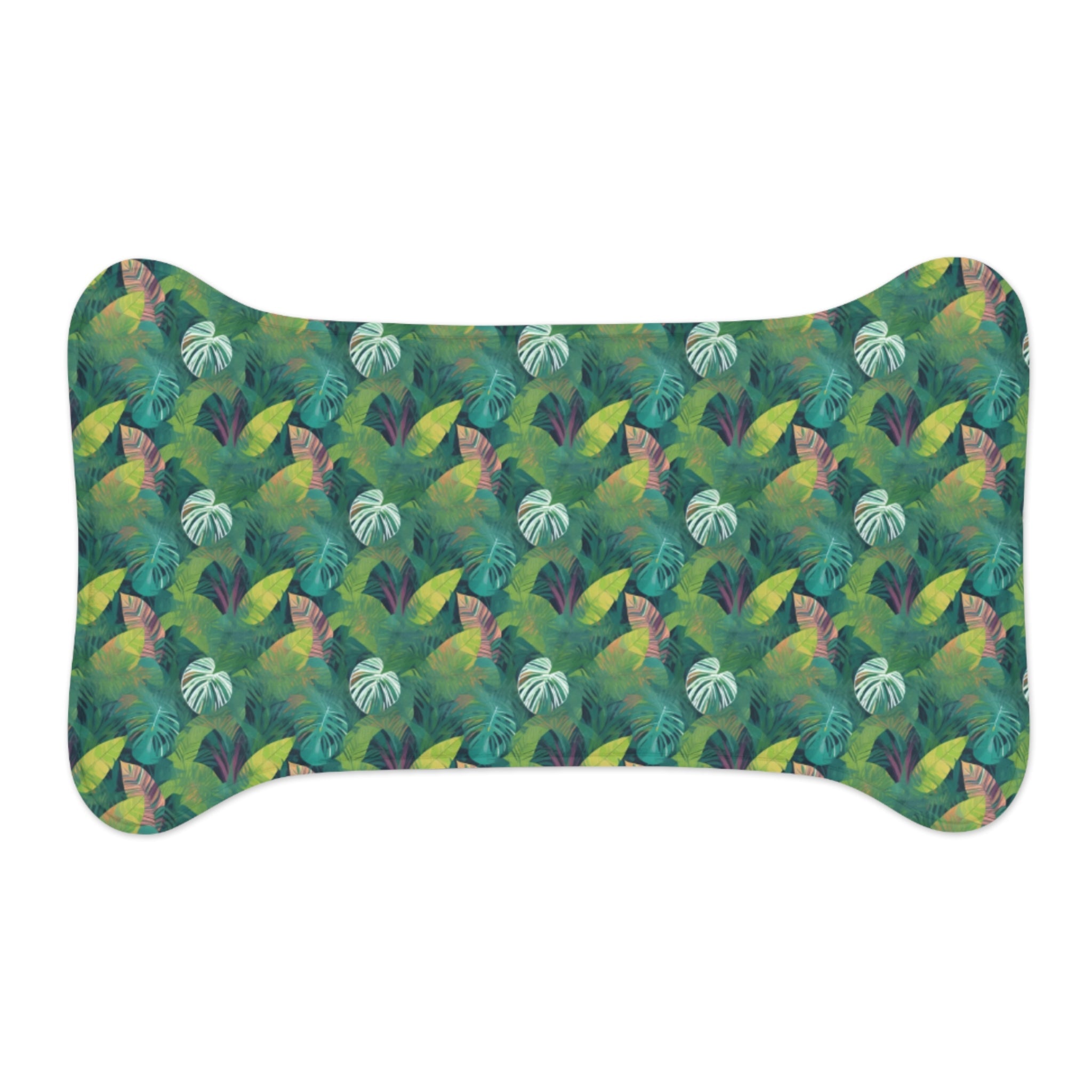 Emerald Canopy Pattern of Tropical Leaves - Pet Feeding Mat Pet Ze