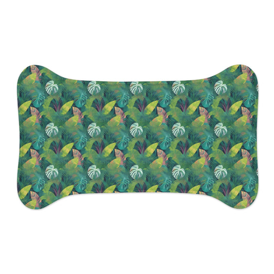 Emerald Canopy Pattern of Tropical Leaves - Pet Feeding Mat Pet Ze