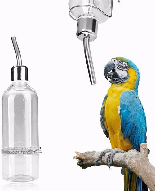 Pet Water Dispenser Automatic Pet Water Feeder Pet Hanging Water Feeding Bottle Hamster Water Bottle Water Feeder for Birds with Stainless Steel Ball Nipple