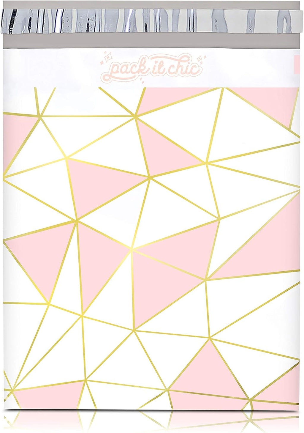 10X13 (100 Pack) Mosaic Triangle Poly Mailer Envelope Plastic | Custom Mailing & Shipping Bags - Self Seal -