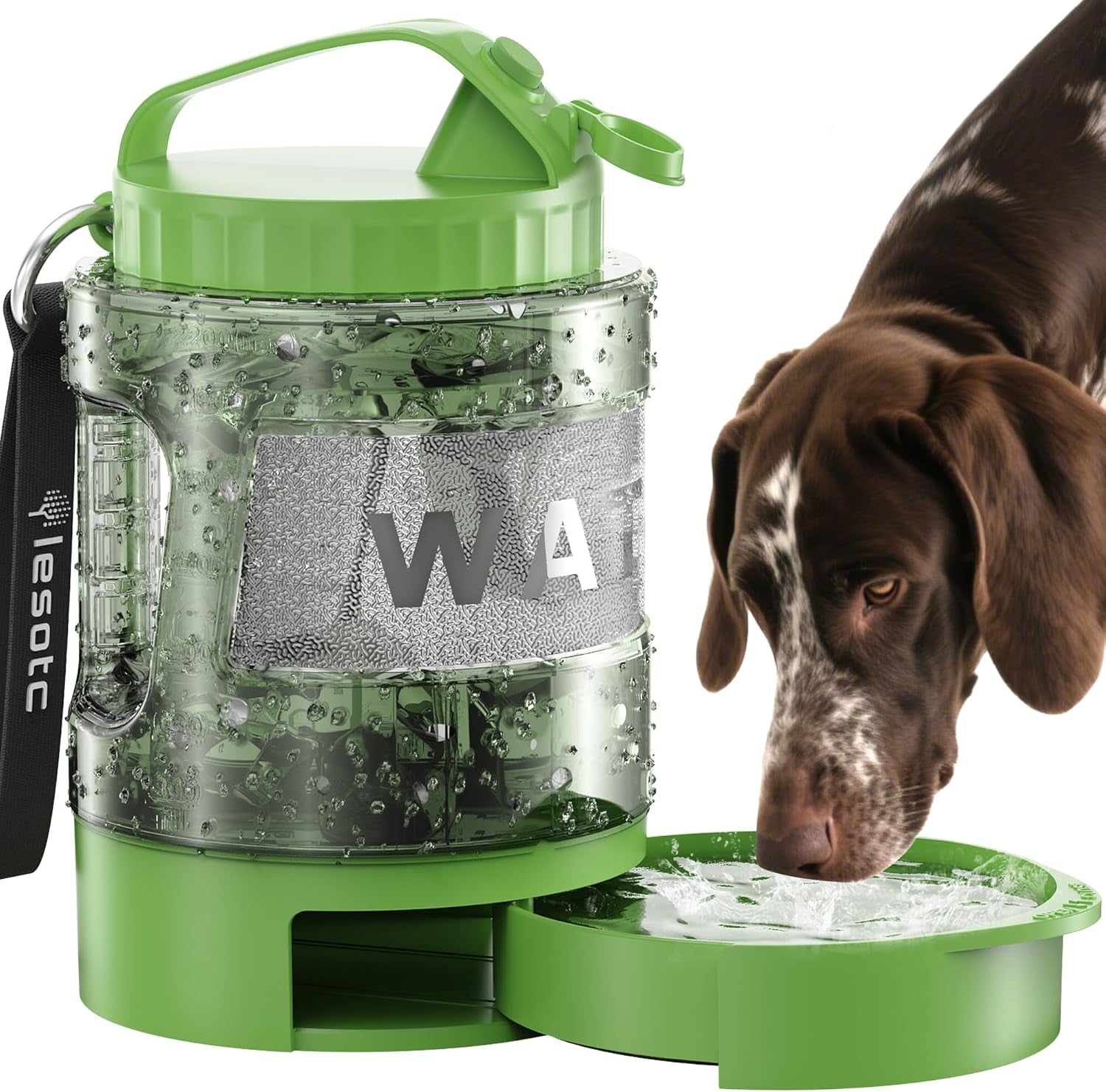 77oz Dog Travel Water Bottle with Bowl Leak Proof Hiking Camping Bottle