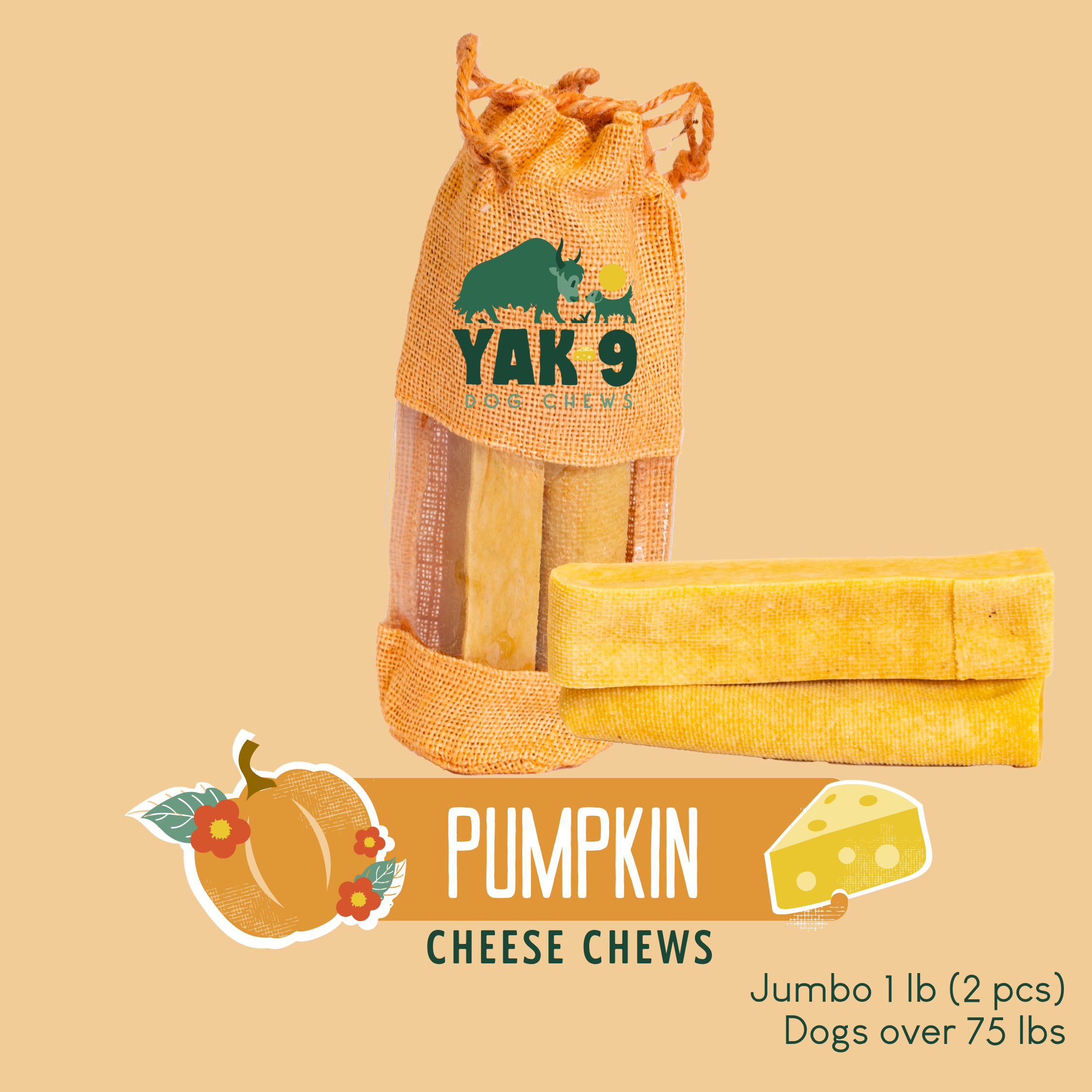 Pumpkin Yak Chews for Dogs