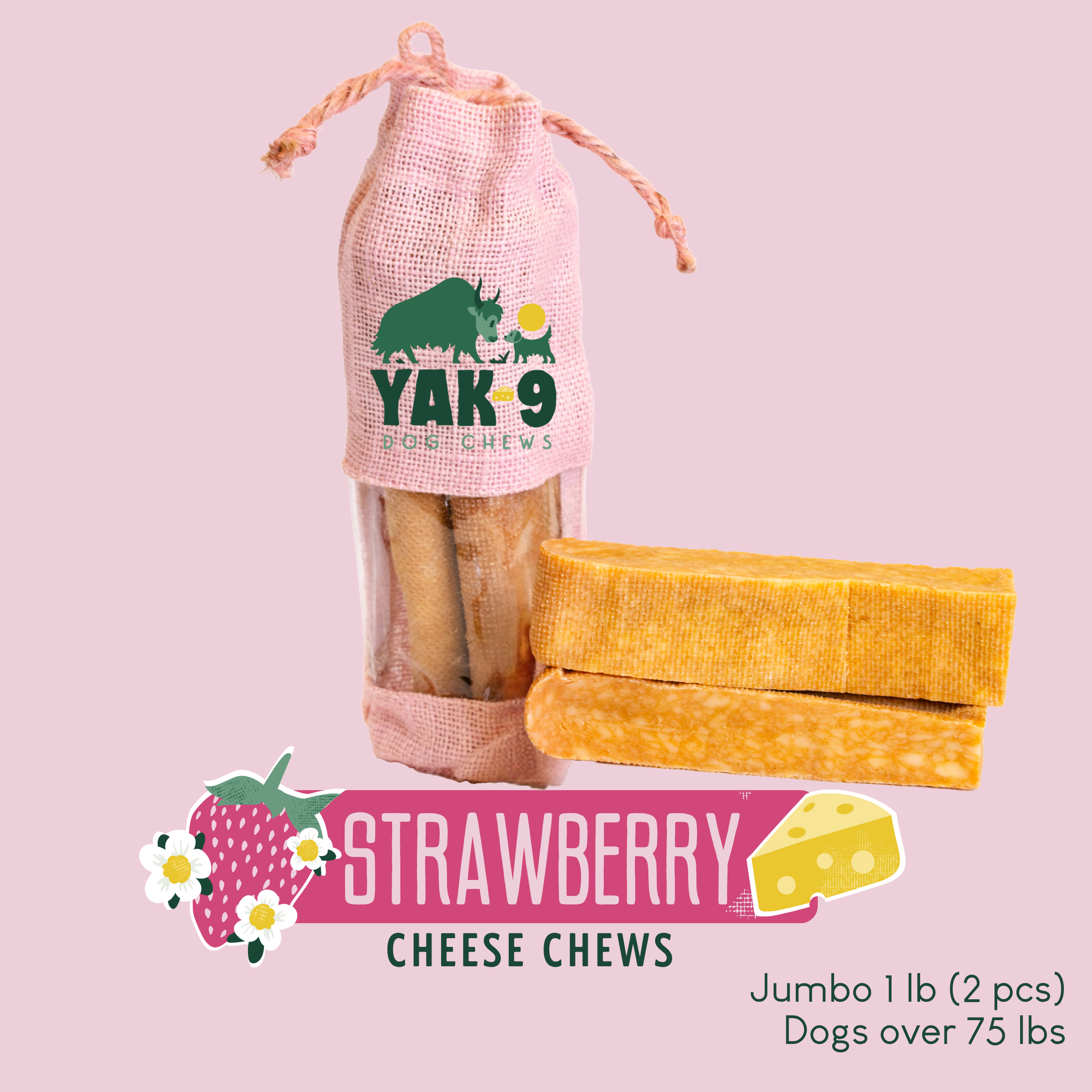 Strawberry Cheese Chews for Dogs