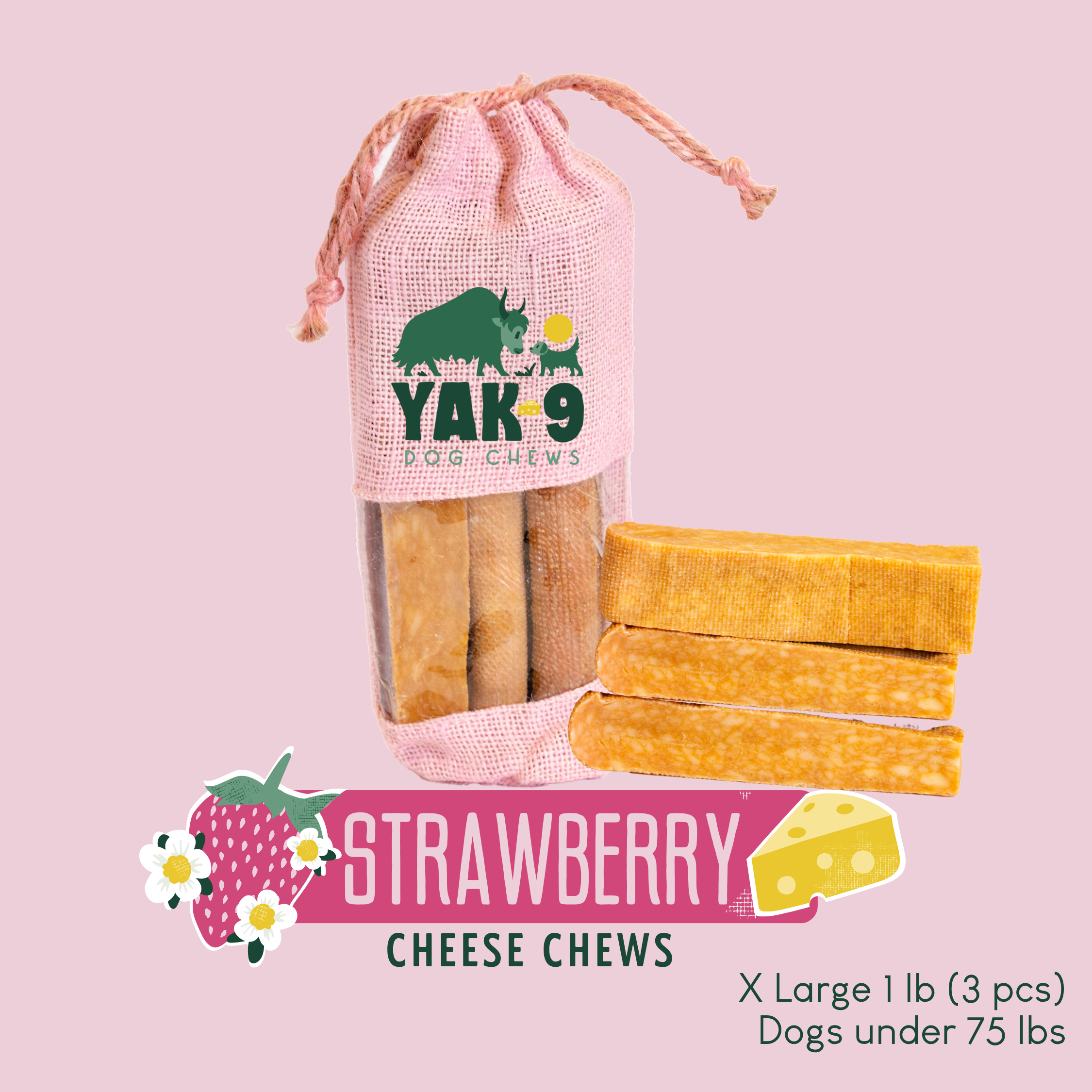 Strawberry Cheese Chews for Dogs