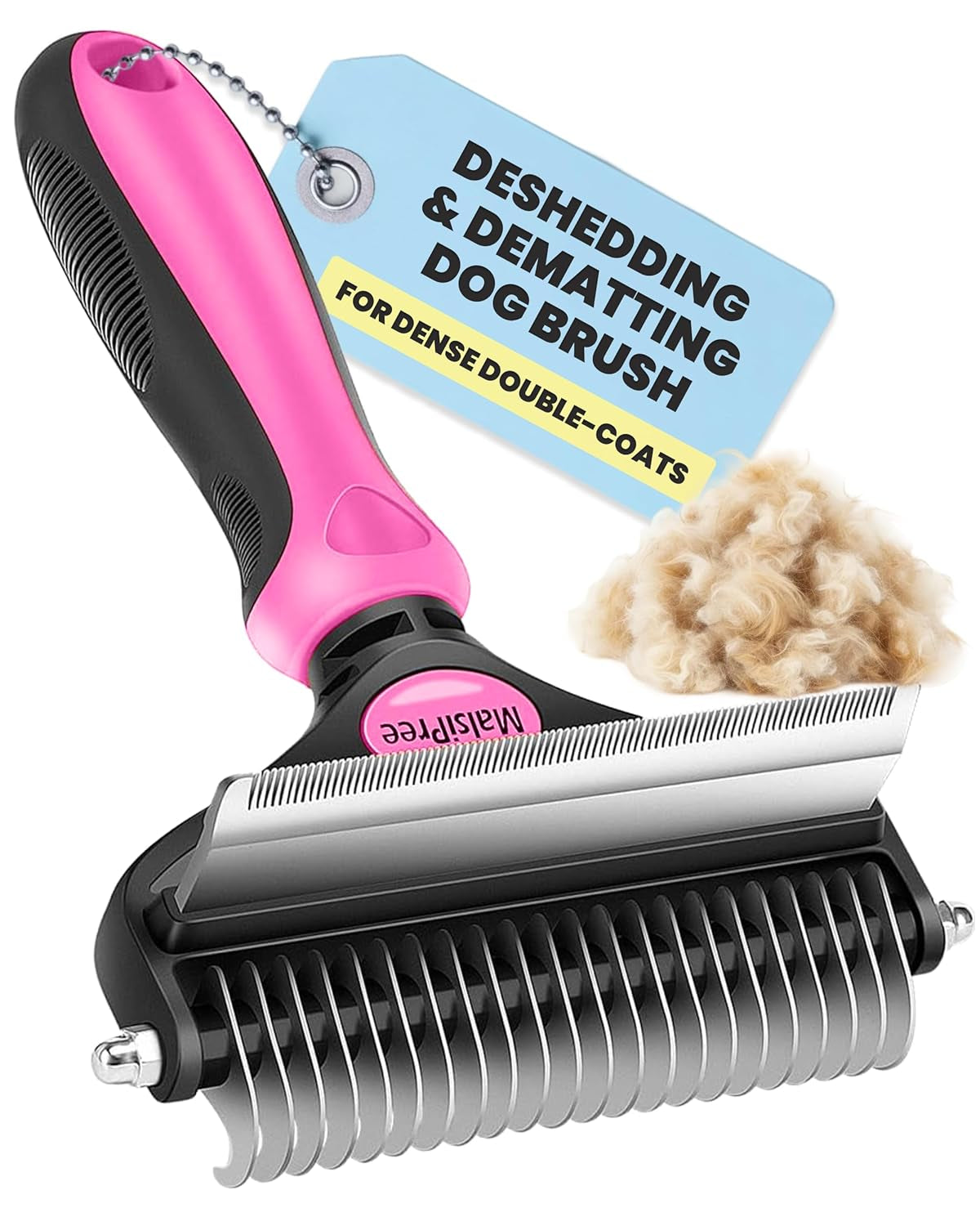 2-in-1 Dog & Long Hair Cat Deshedding Brush Undercoat Rake Dematting Tool
