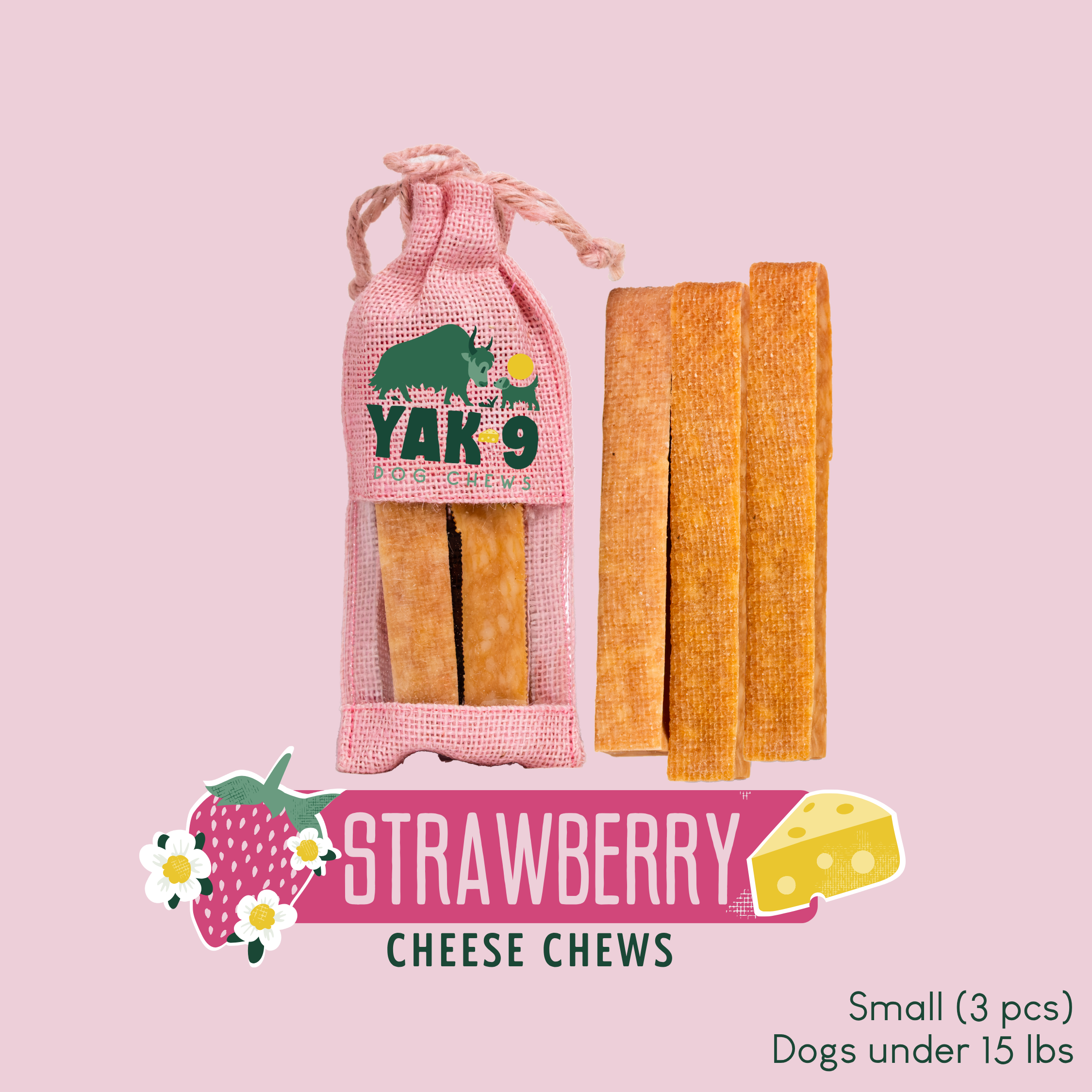 Strawberry Cheese Chews for Dogs