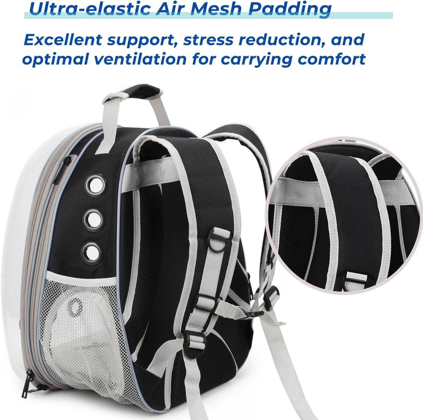 Cat Carrier Backpack, Expandable Bubble Pet Carrier for Cats and Small Dogs, Airline Approved Travel Backpack for Hiking, Walking & Outdoor Adventures - Supports up to 14 Lbs