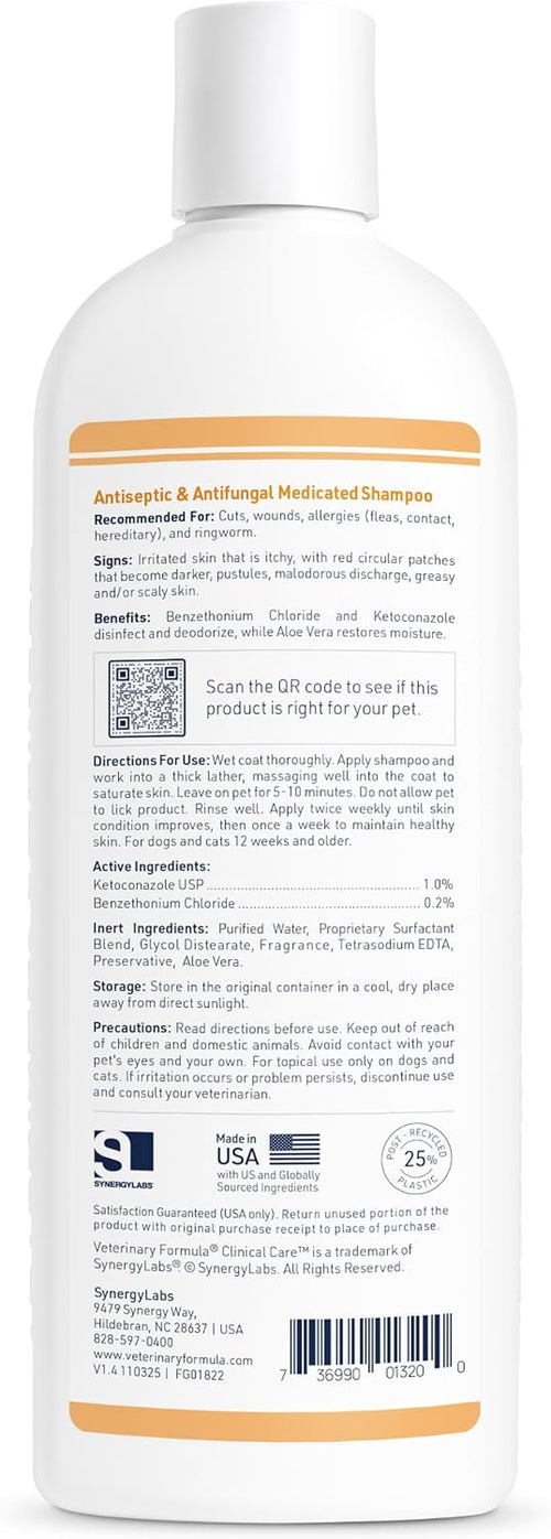 Clinical Care Antiseptic & Antifungal Shampoo, 16 Oz | Medicated Formula Helps Alleviate Scaly, Greasy and Red Skin; Free from Parabens, Dyes and Soap
