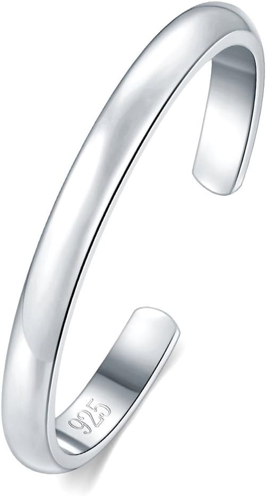 Toe Rings - 925 Sterling Silver Band Ring - Waterproof 14K Gold Plated Toe Rings - Sterling Silver Rings for Women, 2 Mm, 3Mm, 4Mm