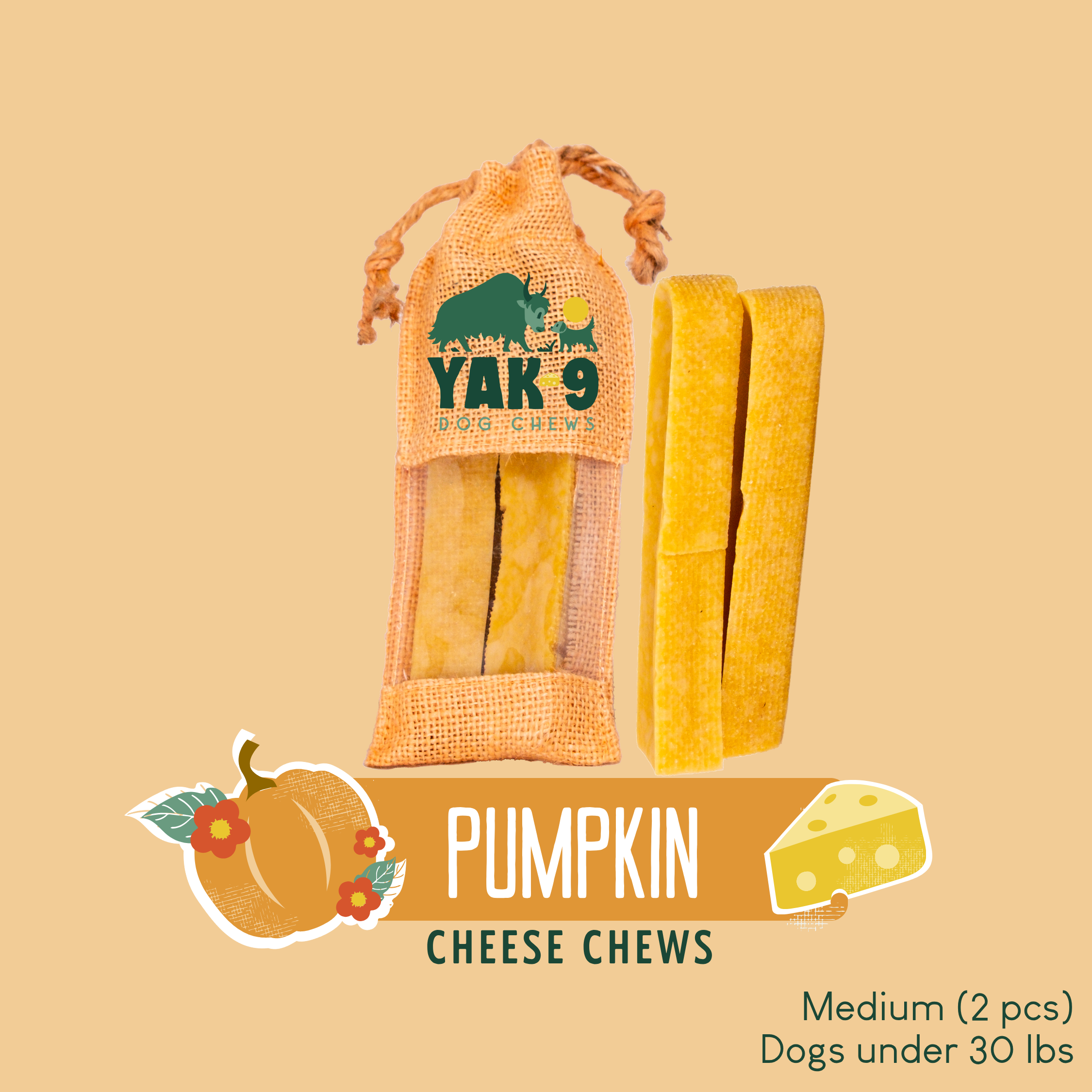 Pumpkin Yak Chews for Dogs