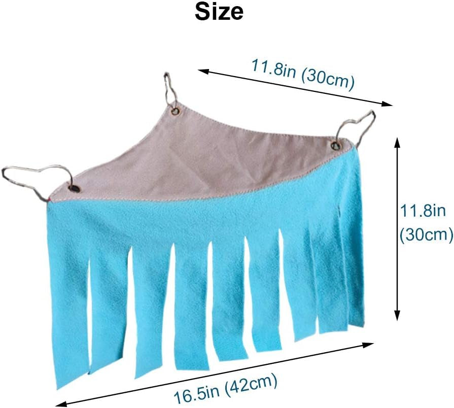 Guinea Pig Hideout Hideaway Corner Fleece Toys Cage Accessories | Reversible Sides | Soft Fleece Fabric | Come with Hooks | Guinea Pig Hammock for Small Animals | Black Leaves, Triangle