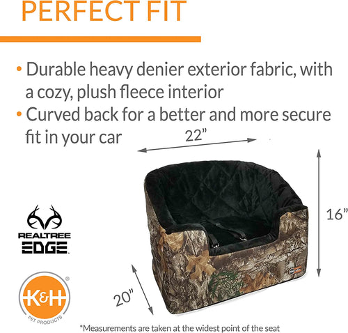 Bucket Booster Dog Car Seat, Sturdy Cat or Dog Booster Seats - Large Realtree Edge