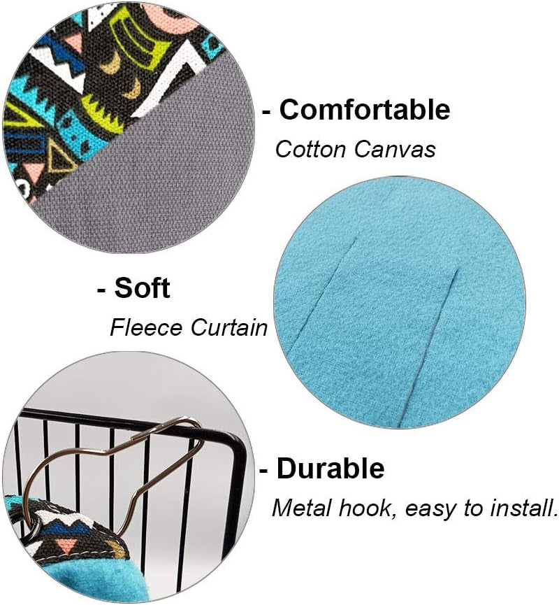 Guinea Pig Hideout Hideaway Corner Fleece Toys Cage Accessories | Reversible Sides | Soft Fleece Fabric | Come with Hooks | Guinea Pig Hammock for Small Animals | Blue, Triangle