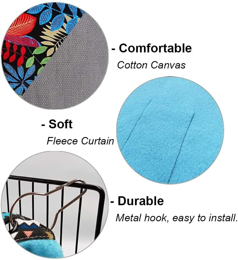 Guinea Pig Hideout Hideaway Corner Fleece Toys Cage Accessories | Reversible Sides | Soft Fleece Fabric | Come with Hooks | Guinea Pig Hammock for Small Animals | Black Leaves, Triangle