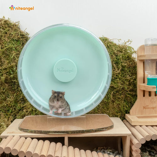 Super-Silent Hamster Exercise Wheel: Quiet 8.2 Inch Running Wheel | Can 9.1-11.8" Adjustable Height - No Bend Back Spinner Running for Dwarf Syrian Hamster Gerbils Mice or Other Small Animal