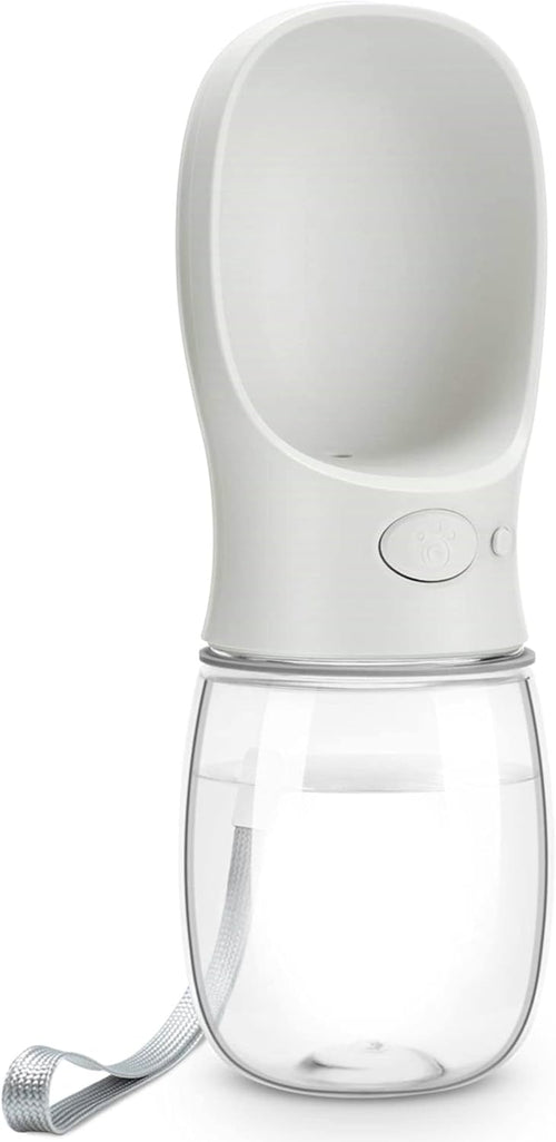 Dog Water Bottle, Leak Proof Portable Pet Water Bottles for Dogs, Puppy Water Dispenser with Drinking Feeder for Travel (Milk White 12Oz)