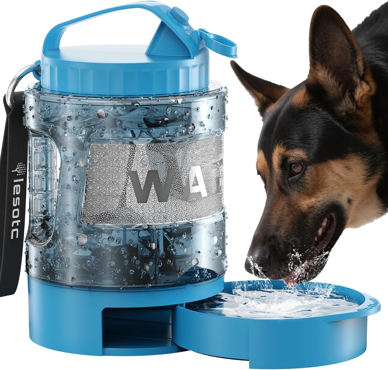 77oz Dog Travel Water Bottle with Bowl Leak Proof Hiking Camping Bottle