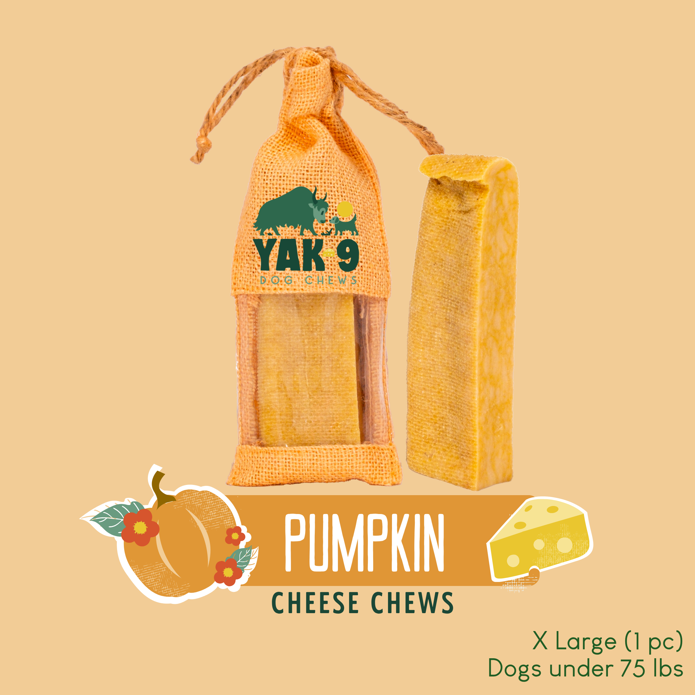 Pumpkin Yak Chews for Dogs