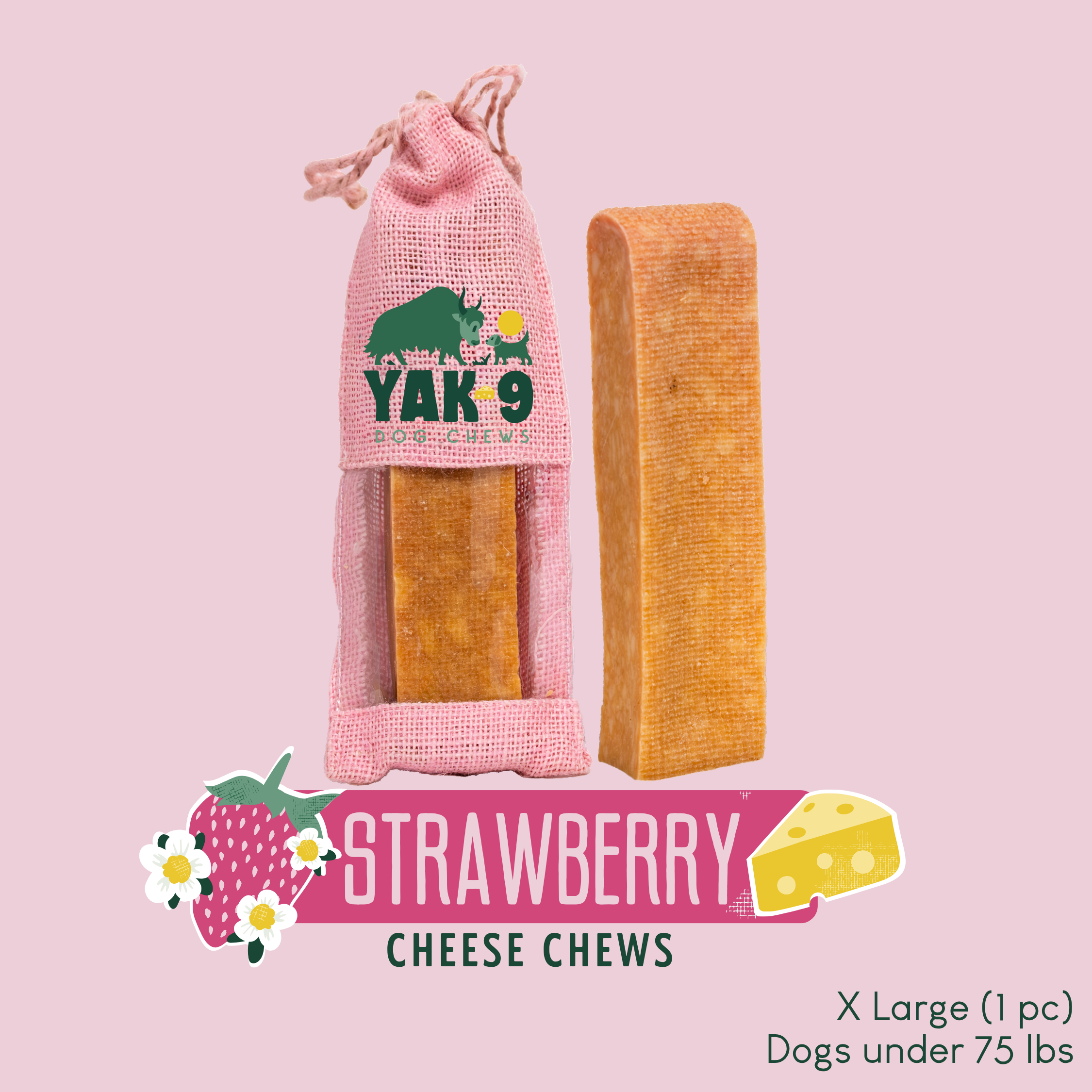 Strawberry Cheese Chews for Dogs