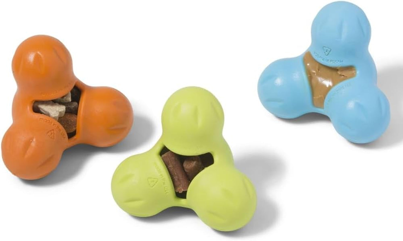 Zogoflex Tux Treat Dispensing Dog Chew Toy – Interactive Chewing Toy for Dogs – Dog Games for Aggressive Chewers, Fetch, Catch – Holds Kibble, Treats, Small 4", Aqua Blue