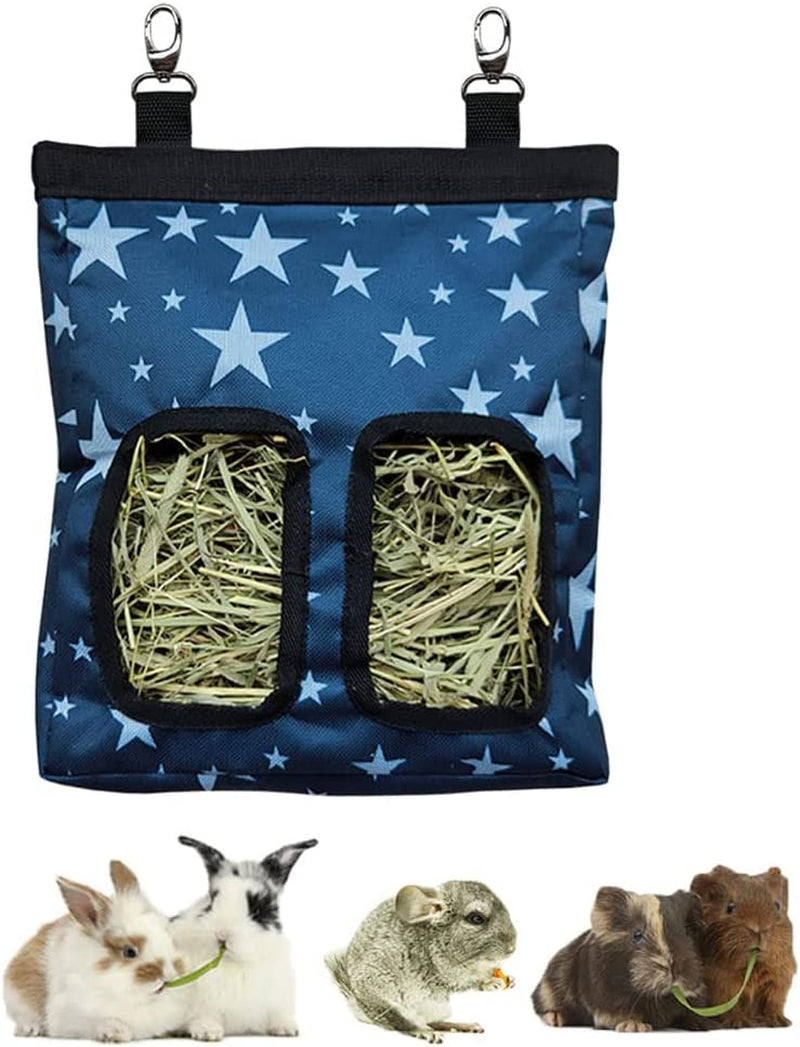 Guinea Pig Hay Feeder, Hanging Rabbit Hay Feeder Bag. Stars | Upgraded Double Layer Fabric | Bite Resistant | Cleaner Hay & Less Mess | Small Animal Hay Holder for Bunnies & Chinchillas