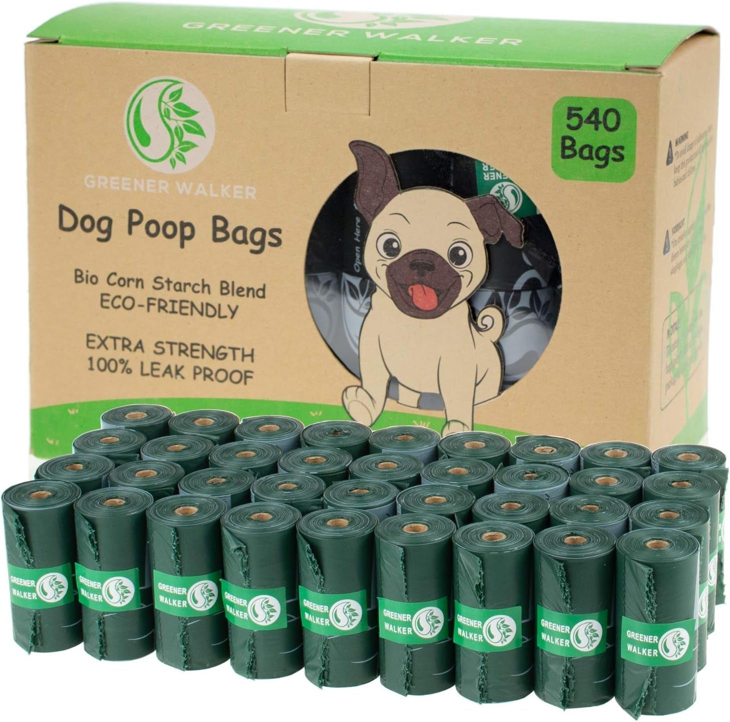 540 Count Dog Poop Bags Extra Thick Leak Proof Waste Bags Refill Rolls