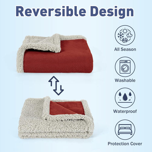 Waterproof Pet Blanket, Reversible Throw for Dogs and Cats | 50 X 60 Inch, Washable Sofa and Bed Protector, Shields Furniture from Fur, Dirt, Scratches and Everyday Spills