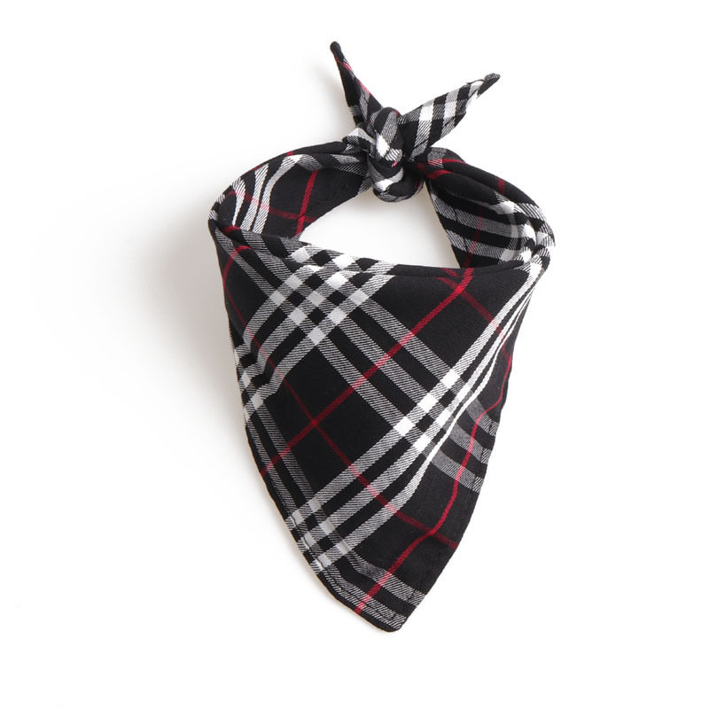 Dog And Cat Plaid Double-layer Thickened Pet Bib For Dogs