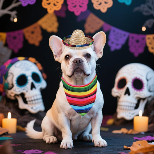Mexican Day of the Dead Dog Bandana with Pet Sombrero Hat Colorful | Pet Halloween Oufits Costumes Decorations Supplies for Small Medium Large Dogs Boy Girl Gifts