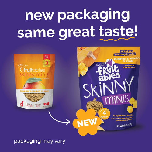Skinny Mini Dog Treats, Training Treats, Pumpkin and Mango, 5Oz | Healthy Dog Treats, Crunchy Dog Biscuits, Healthy Puppy Treats, Limited Ingredient, Training Rewards, Made in USA