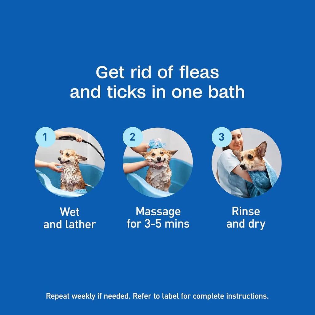 Adams Plus Flea & Tick Shampoo with Precor IGR – Kills Fleas, Ticks & Lice, 12 oz