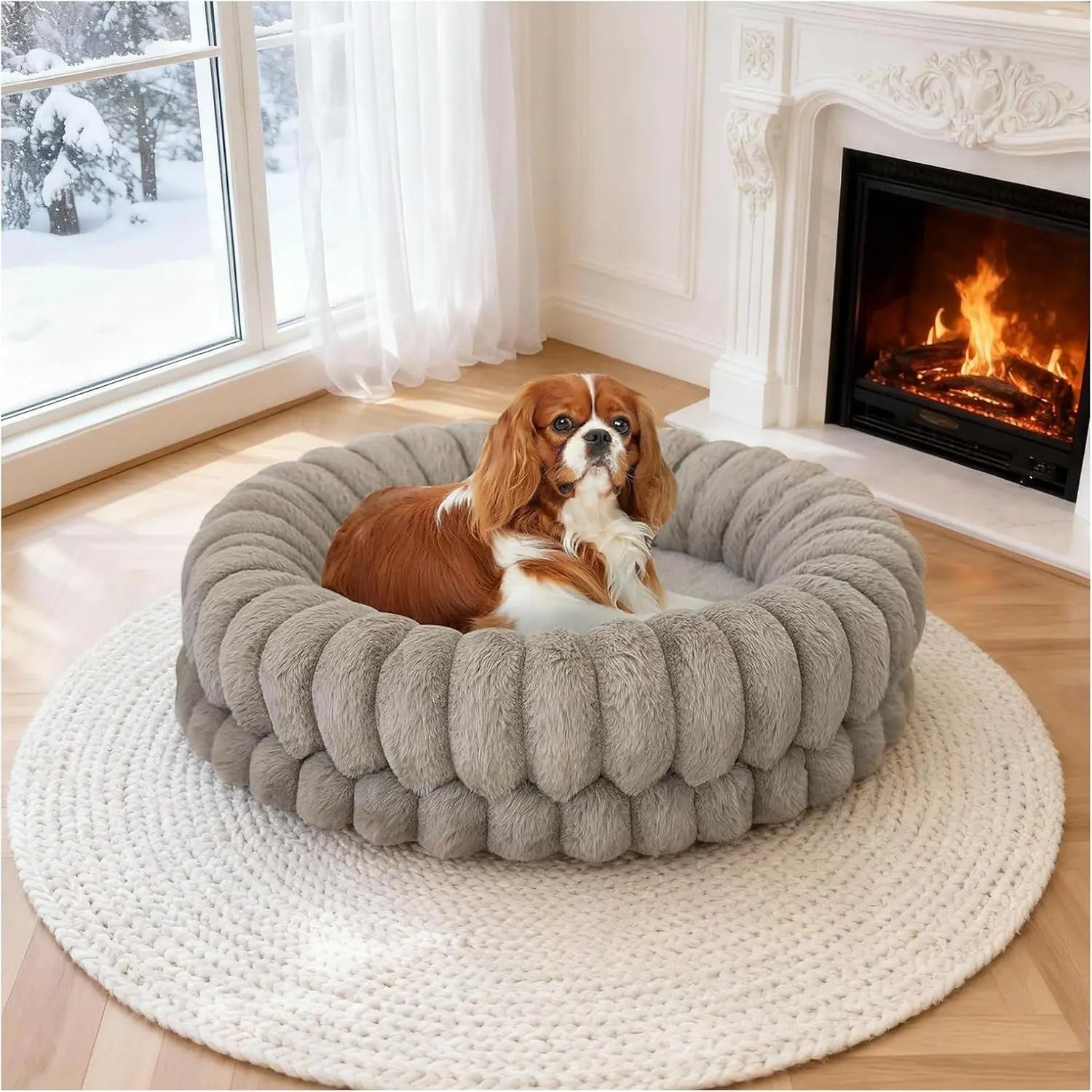 BALANCE Luxury Donut Dog Bed | Orthopedic Calming Round Bed (Washable)