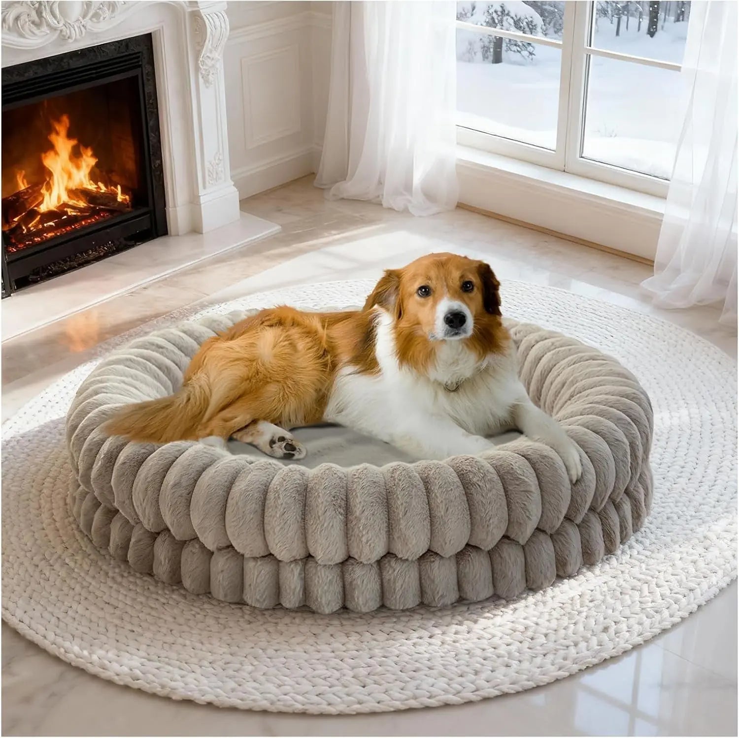 BALANCE Luxury Donut Dog Bed | Orthopedic Calming Round Bed (Washable)