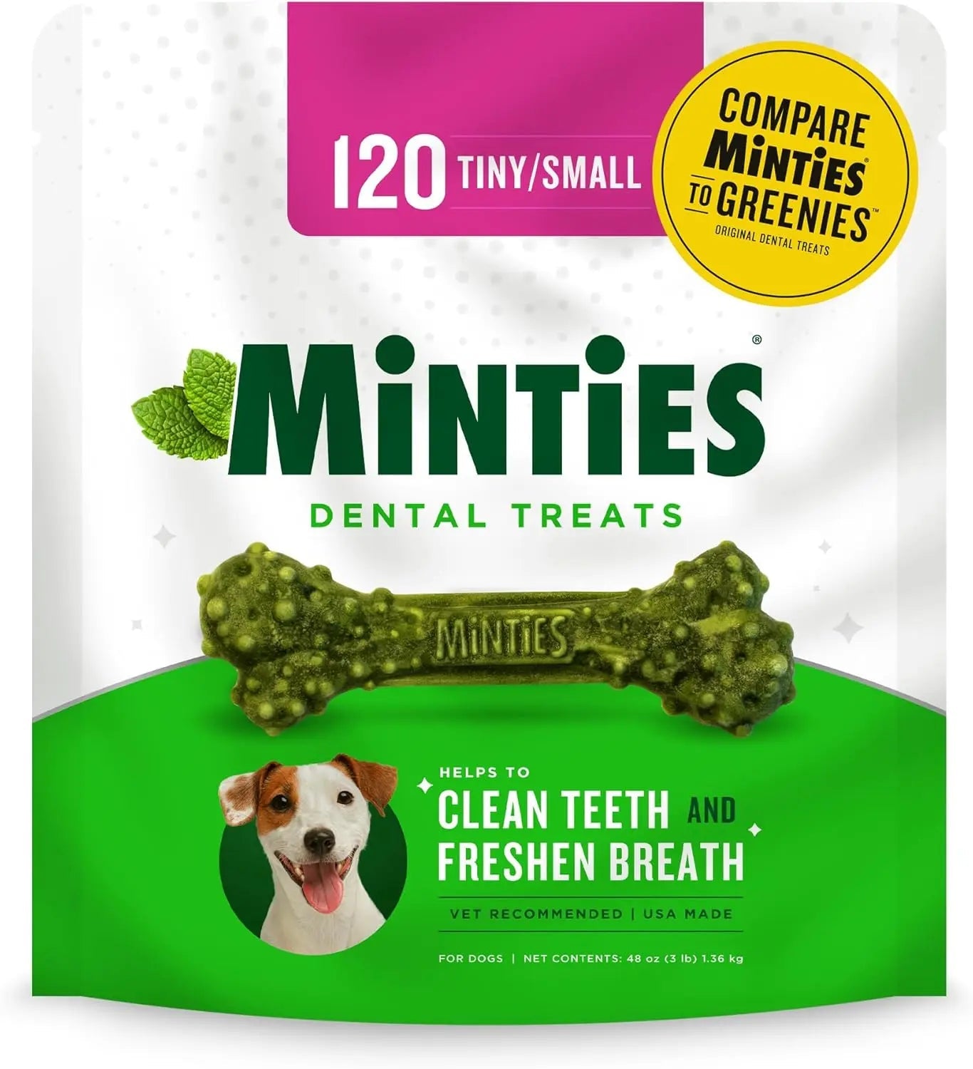 Minties Dental Dog Treats – Vet-Recommended Mint Bones for Clean Teeth