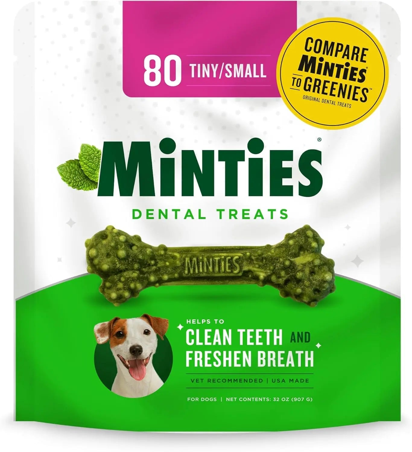 Minties Dental Dog Treats – Vet-Recommended Mint Bones for Clean Teeth