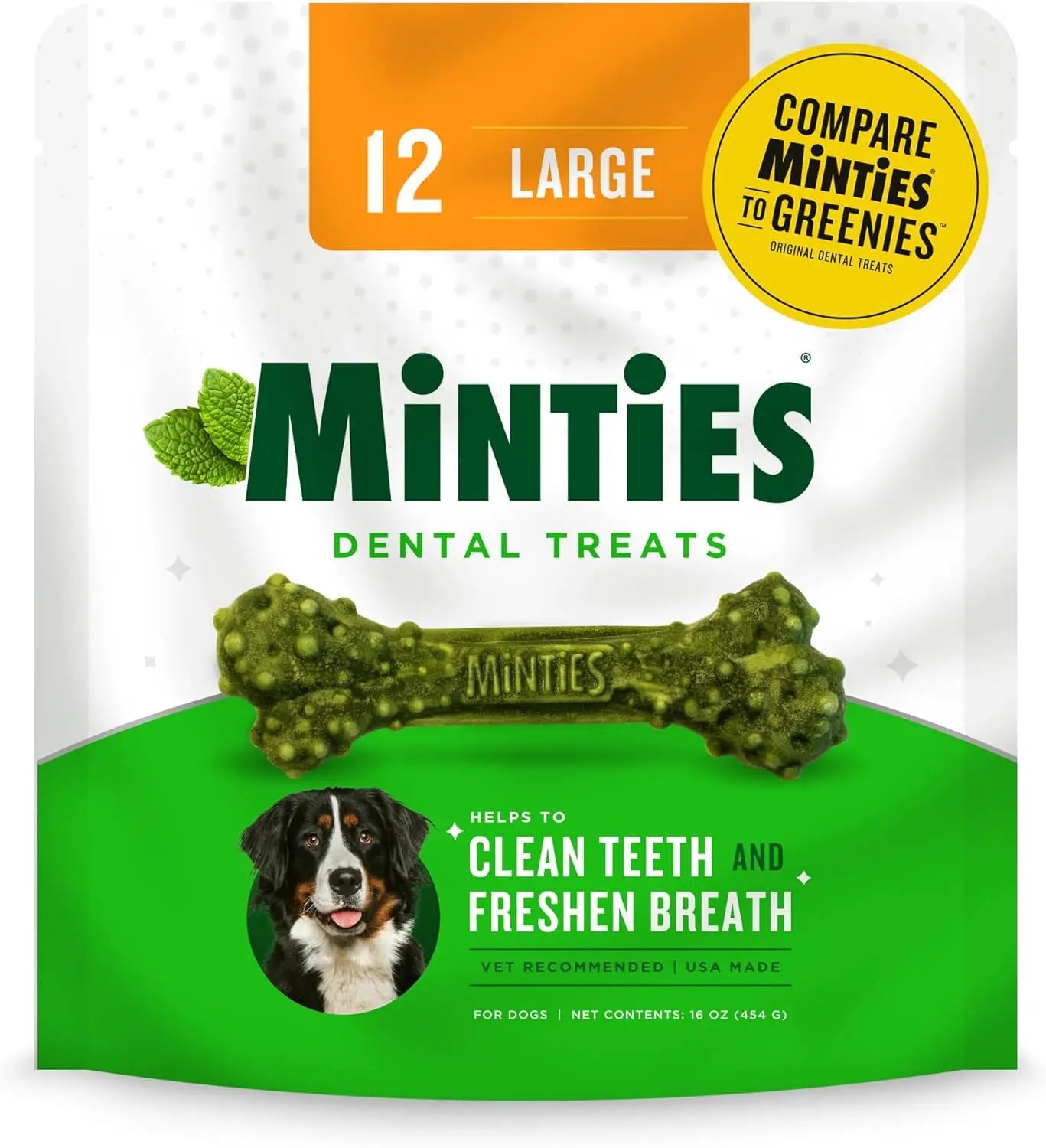 Minties Dental Dog Treats – Vet-Recommended Mint Bones for Clean Teeth