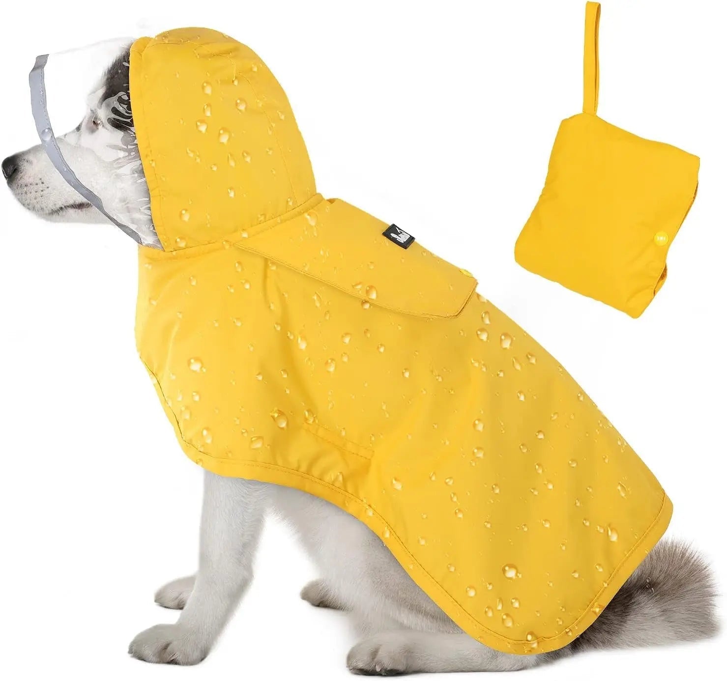Dog Raincoat with Clear Hood Reflective Trim Adjustable XS–3XL in 3 colors