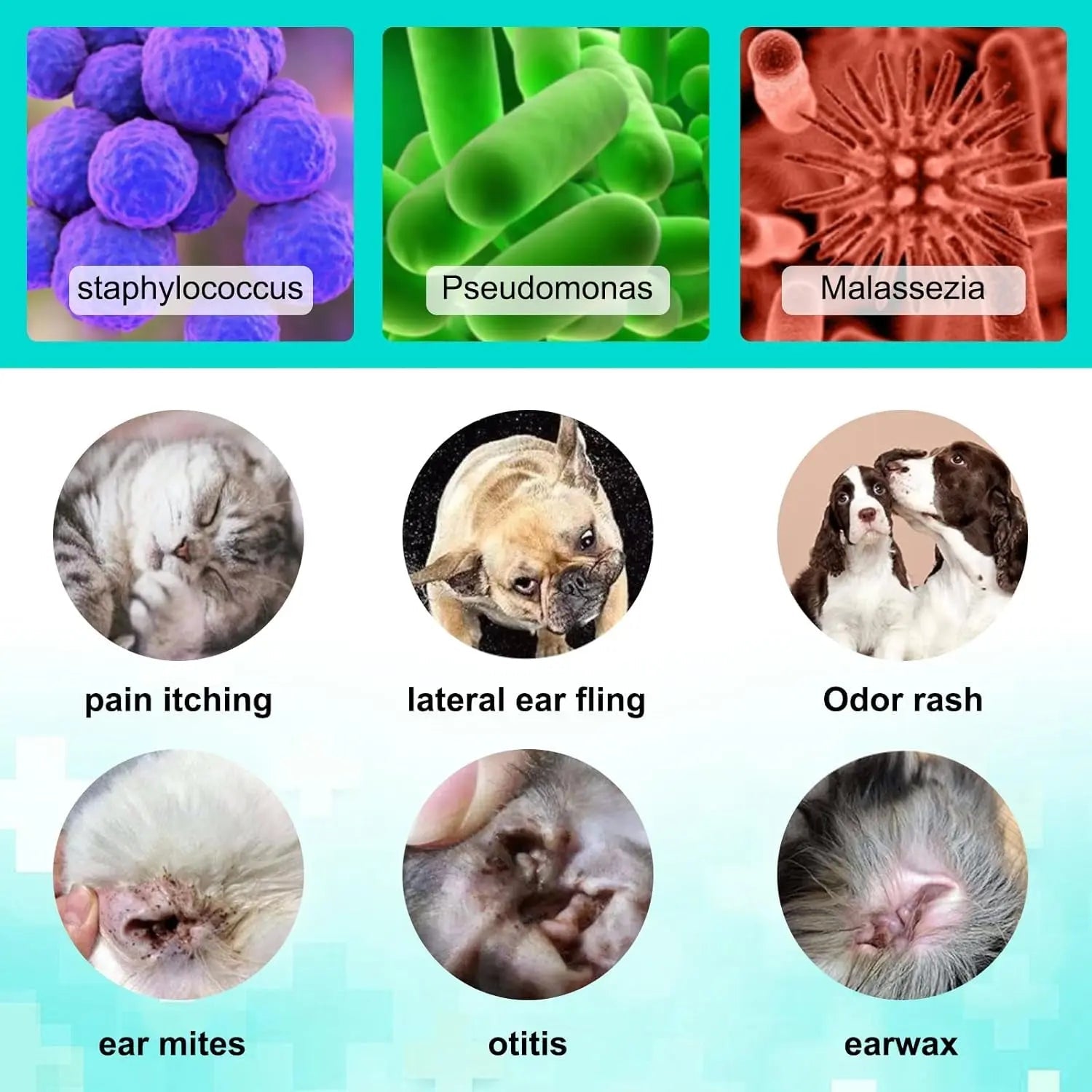 Ear Mite Treatment for Dogs & Cats – Fast-Acting Drops with Aloe Vera (0.75 oz)