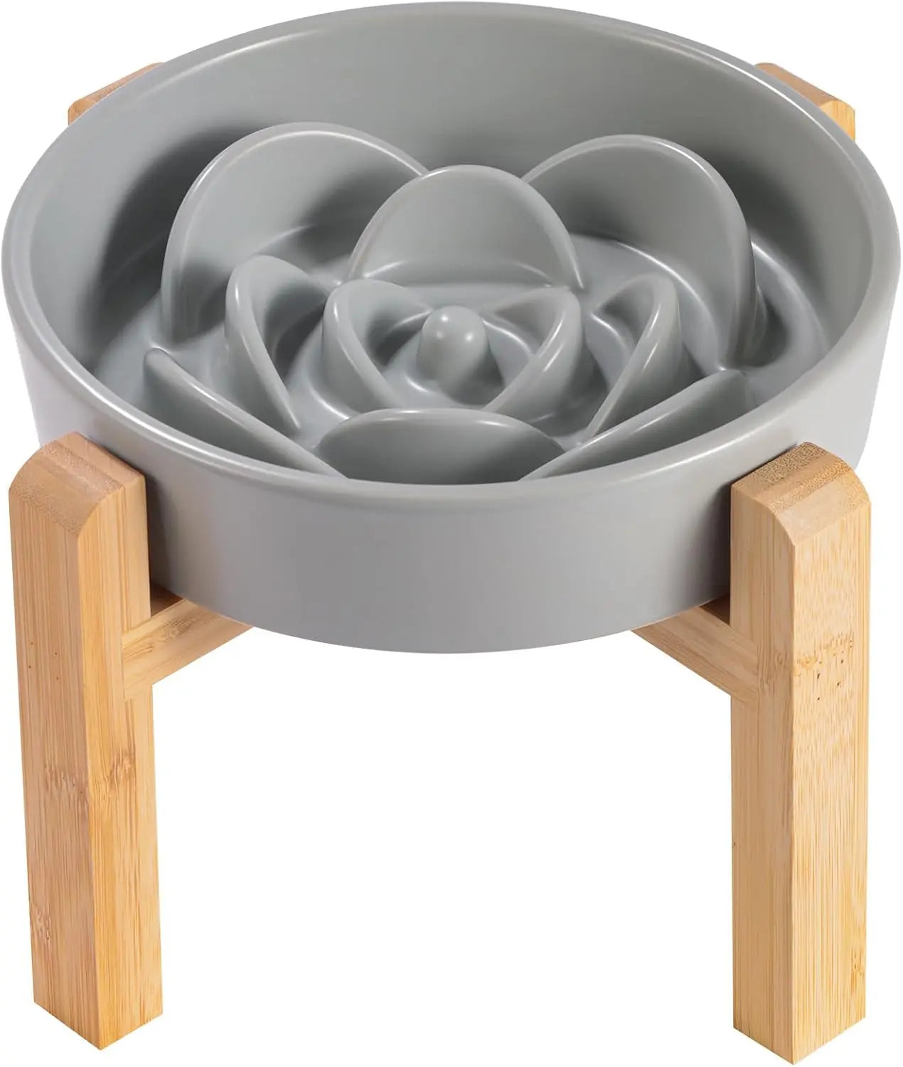 Elevated Ceramic Slow Feeder Dog Bowl 8.6in Heavy Weighted (various colors)