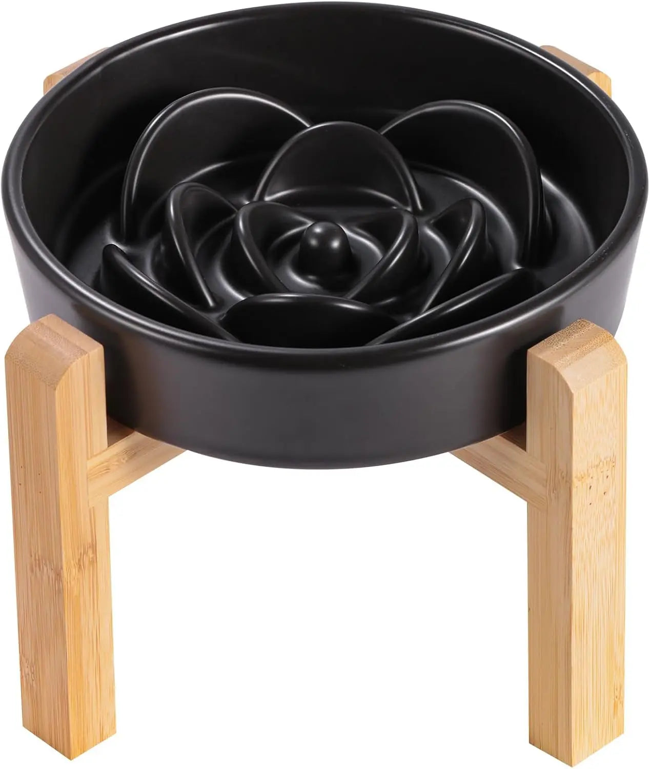 Elevated Ceramic Slow Feeder Dog Bowl 8.6in Heavy Weighted (various colors)