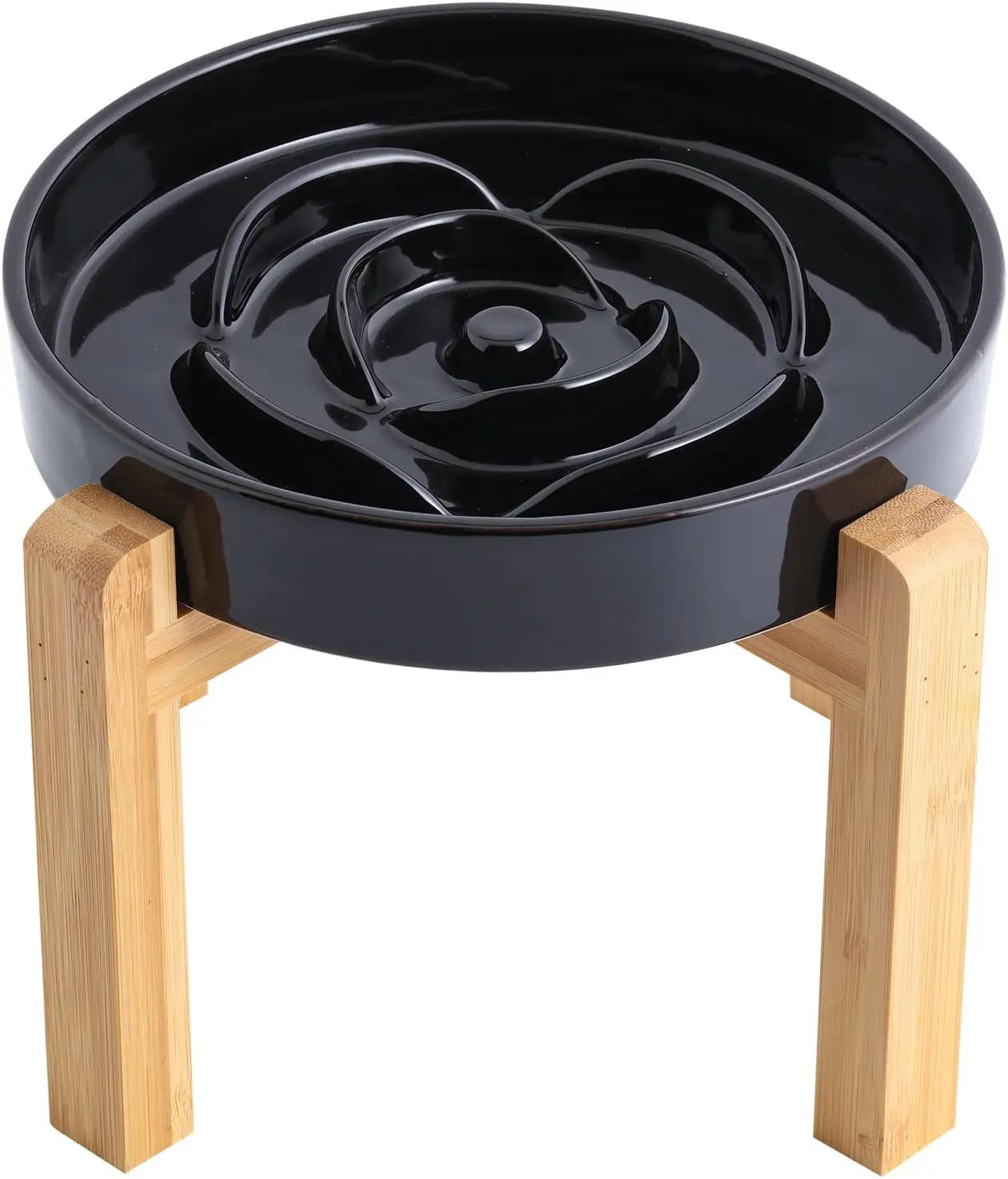 Elevated Ceramic Slow Feeder Dog Bowl 8.6in Heavy Weighted (various colors)