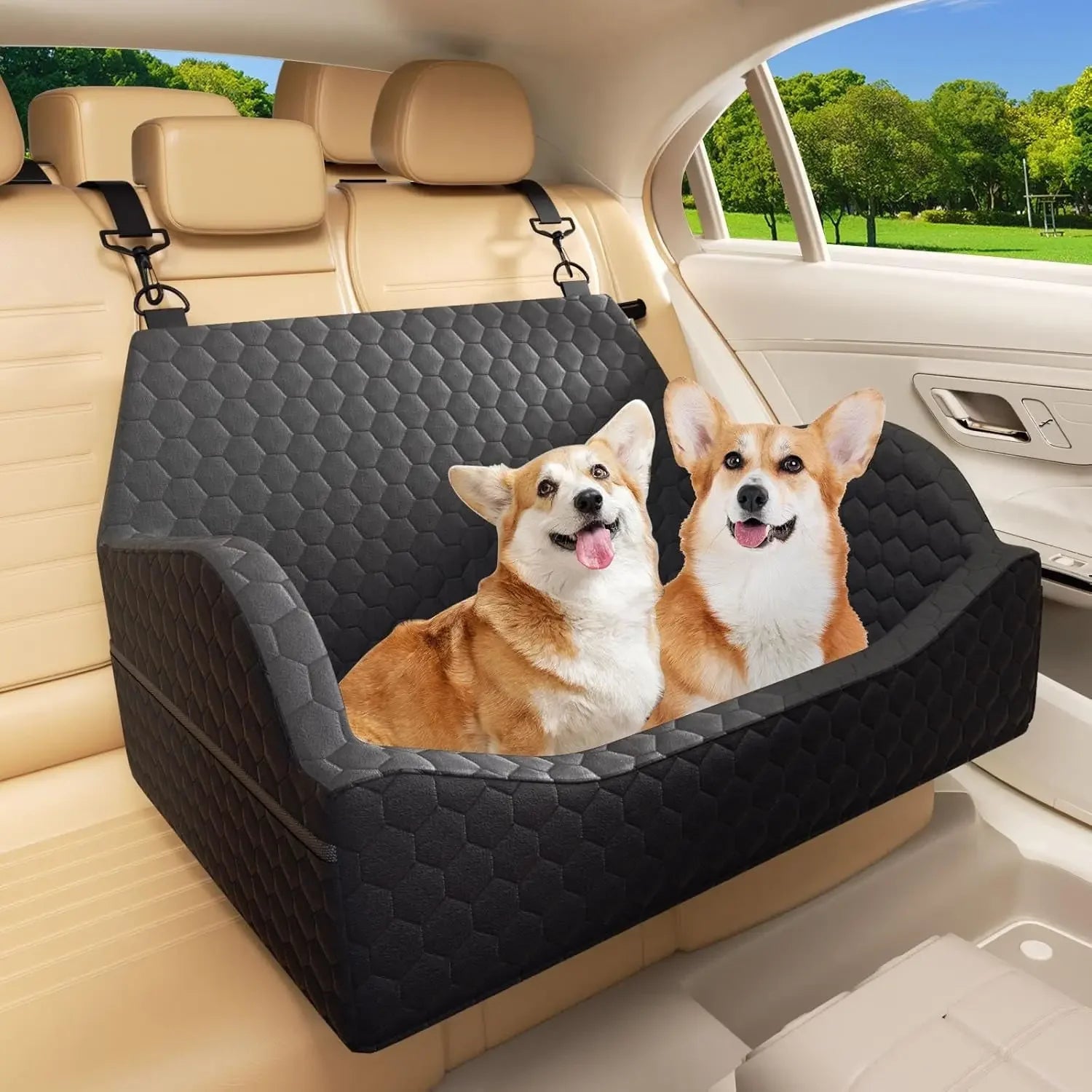 Elevated Dog Car Seat Booster for Safe & Comfortable Travel