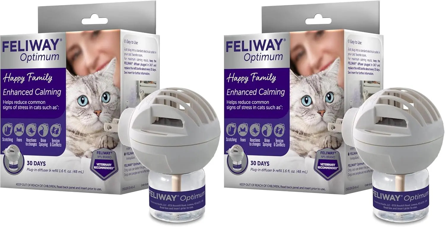 Feliway Optimum Cat Calming Diffuser Starter Kit, 48ml – 30-Day Stress Relief
