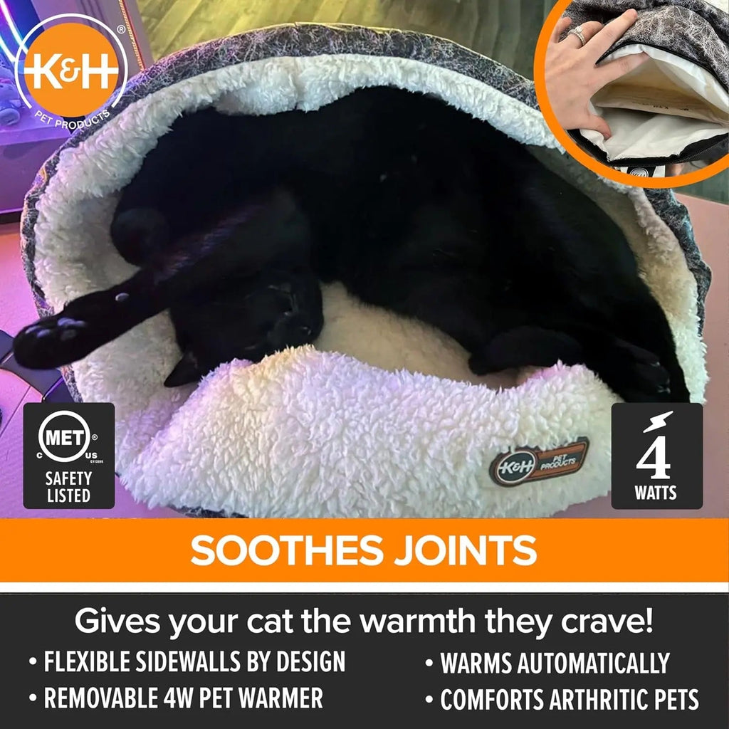 Heated Cat Bed - Soft and Cozy Snuggle Cup for Ultimate Cat Comfort