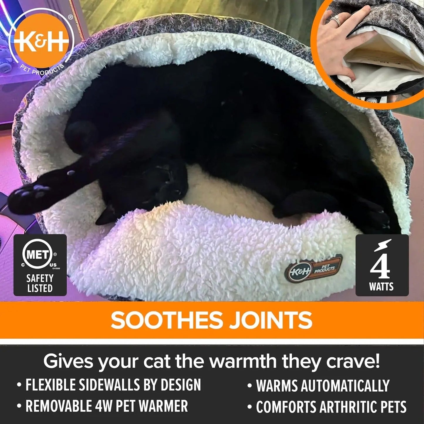 Heated Cat Bed - Soft and Cozy Snuggle Cup for Ultimate Cat Comfort