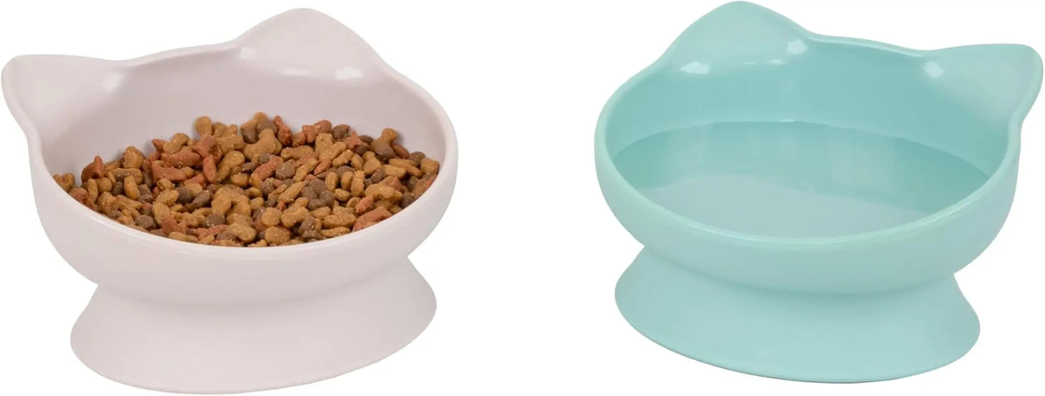 Kitty City Elevated Cat Bowls Set of 2 Whisker Friendly Raised 6.5oz Modern